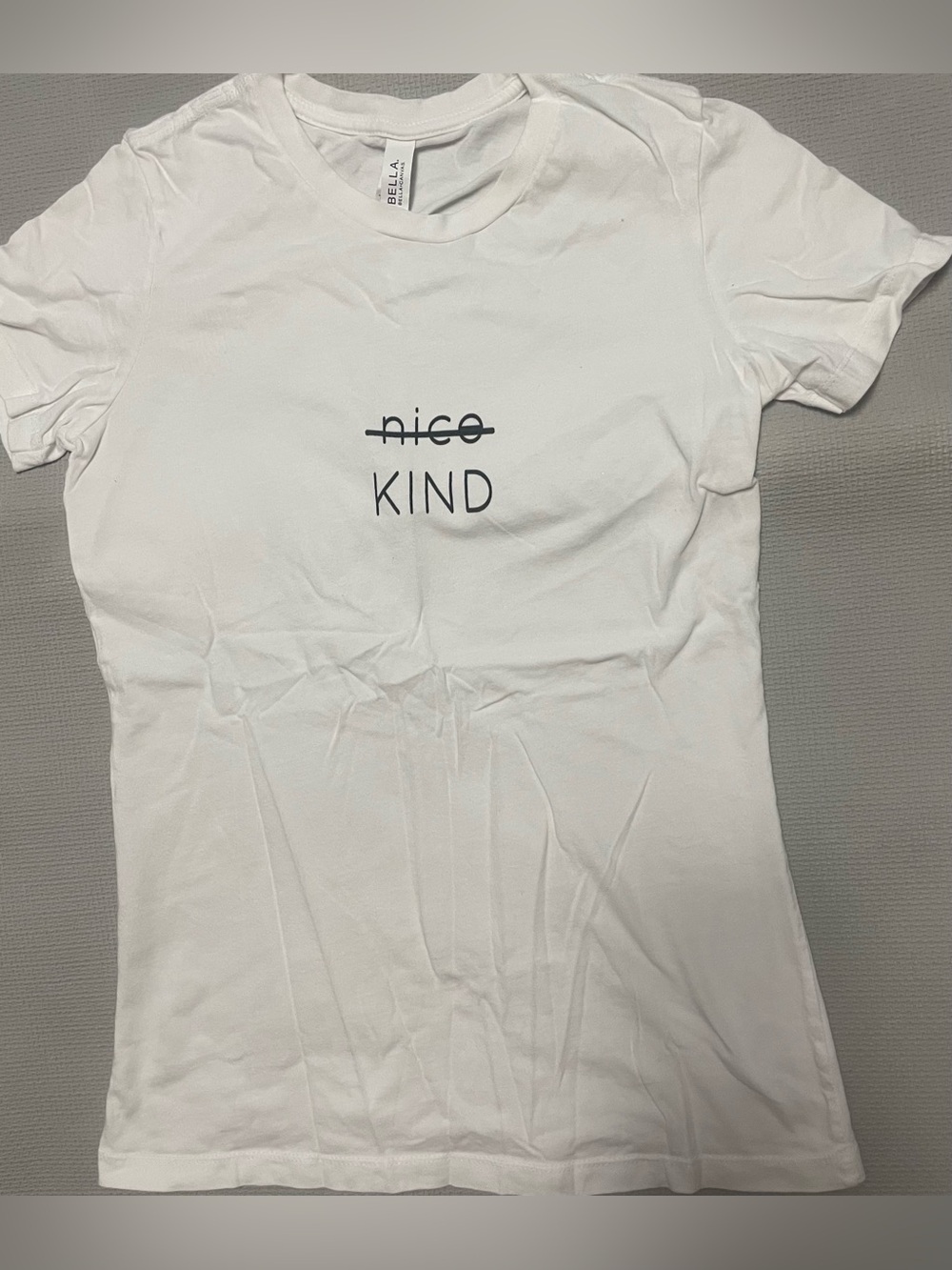 Bella + Canvas ~<s>Nice</s> KIND Graphic Tee White Medium